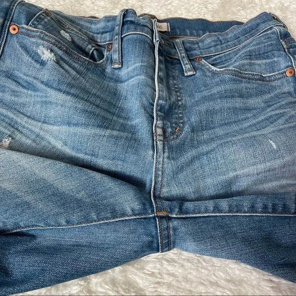 MADEWELL 9” High-Rise Skinny Jeans: Torn-Knee Edition Size 28 - Picture 9 of 11